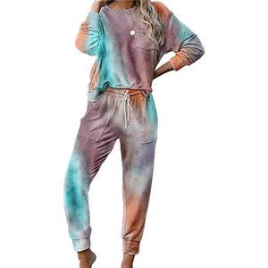 Women's Tie Dye Long Sleeve Pajamas/Loungewear